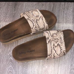 Platform snake print sandals